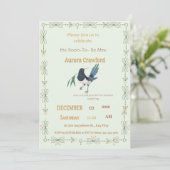 Invitation Mint Green Botanical Dove Square Bridal Shower Inv (Debout devant)
