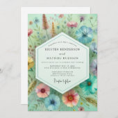 Invitation Mint Green Botanical Whimsy Wedding (Devant / Derrière)