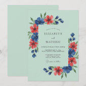 Invitation Mint Green Breezy Wildflower Wedding (Devant / Derrière)