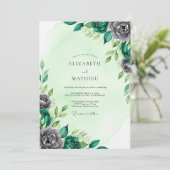 Invitation Mint Green Distinguished Botanical Wedding (Debout devant)