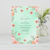 Invitation Mint Green Elegant Spring Wedding (Debout devant)
