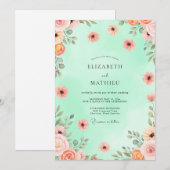 Invitation Mint Green Elegant Spring Wedding (Devant / Derrière)