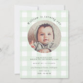 Invitation Mint Green En vichy photo Anniversaire (Devant)