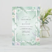 Invitation Mint Green Ethereal Winter Wedding (Debout devant)
