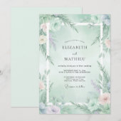 Invitation Mint Green Ethereal Winter Wedding (Devant / Derrière)