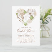 Invitation Mint Green Floral Heart Incitation nuptiale douche (Debout devant)