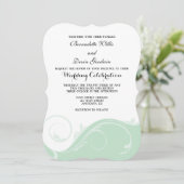 Invitation Mint Green Floral Swirl Bracket Wedet Invite (Debout devant)
