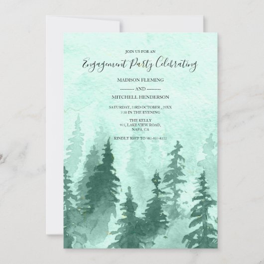 Invitation Mint Green Forest (Devant)