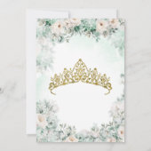 Invitation Mint Green Gold Élégante Princesse Quinceañera (Dos)