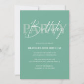 Invitation Mint Green Minimaliste Adulte Anniversaire (Devant)