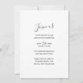 Invitation Mint Green Moderne Calligraphie Partie de Graduati (Dos)