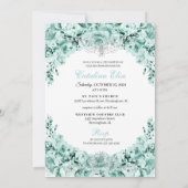 Invitation Mint Green Princess Crown Quinceanera Anniversaire (Dos)
