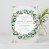 Invitation Mint Green & Sage Eucalyptus Bachelorte Party (Debout devant)