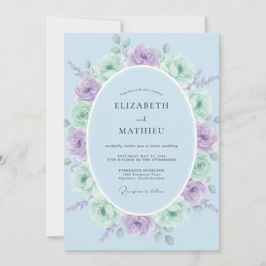 Invitation Mint Green Serene Springtime Wedding (Devant)
