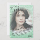 Invitation Mint Green Sparkly Parties scintillant Ombre Photo (Devant)