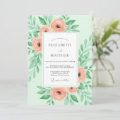 Invitation Mint Green Sumptuous Spring Wedding (Debout devant)