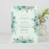Invitation Mint Green Whimsical Spring Wedding (Debout devant)