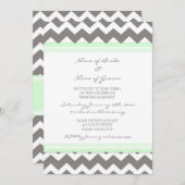 Invitation Mint Grey Chevron (Devant / Derrière)