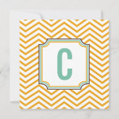 Invitation Mint Jaune moderne Zig Zag Typographie Mariage (Dos)