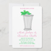 Invitation Mint Julep Bourbon Balls Horse Race Derby Day (Devant)