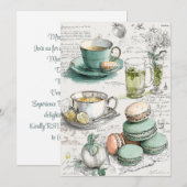 Invitation Mint & Macarons | Minty Fresh (Devant / Derrière)