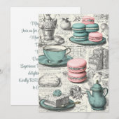 Invitation Mint & Macarons | Pastel Delight (Devant / Derrière)
