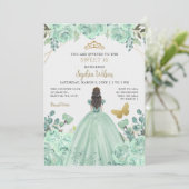 Invitation Mint or Floral Princess Butterfly Sweet 16 (Debout devant)