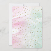 Invitation Mint Pink Gold Ombre Confetti Anniversaire (Dos)