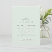 Invitation Mint Seafoam | Mariage vert clair officiel (Debout devant)