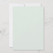 Invitation Mint Seafoam | Mariage vert clair officiel (Dos)