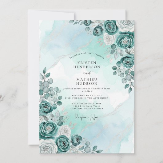 Invitation Mint Serene Winter Wedding (Devant)