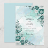 Invitation Mint Serene Winter Wedding (Devant / Derrière)