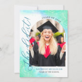 Invitation Mint Teal She Did It Graduation Announcment Party (Devant)