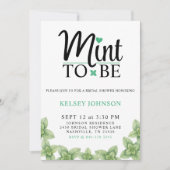 Invitation Mint to Be Mint Leaf Bridal Shower (Devant)