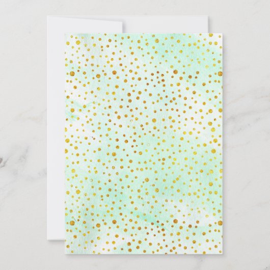 Invitation Mint vert aquarelle or mariages couples douche (Dos)