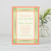 Invitation Mint Vert Coral rose Plat (Debout devant)