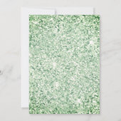 Invitation Mint Vert Floral Robe Étincelle Or Quinceanera (Dos)