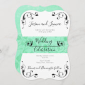 Invitation Mint Vert minimaliste Verdure Victorienne Élégant (Devant / Derrière)