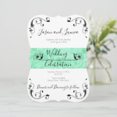 Invitation Mint Vert minimaliste Verdure Victorienne Élégant (Debout devant)