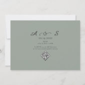 Invitation Minuit Bleu Photo Moderne Monogramme Mariage offic (Dos)
