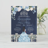 Invitation Minuit Blue Cinderella Princess Quinceañera (Debout devant)