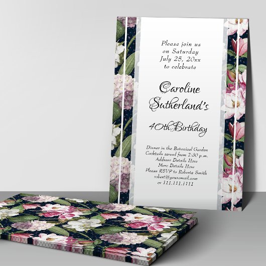 Invitation Minuit dans le Jardin Magnolia Anniversaire Sud