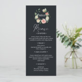 Invitation minuit fleurie florale Mariage Dîner Menu (Debout devant)