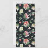 Invitation minuit fleurie florale Mariage Dîner Menu (Dos)