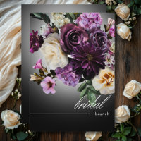 Minuit foncée violet romance florale Brunch nuptia