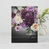 Invitation Minuit foncée violet romance florale Couples Douch (Debout devant)