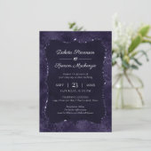 Invitation Minuit Indigo Romance | Satiny Grunge Mariage (Debout devant)