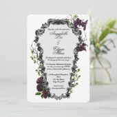 Invitation Minuit Jardin Aquarelle Baroque Mariage de café (Debout devant)