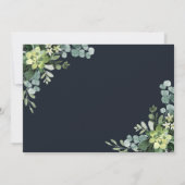 Invitation Minuit Marine Blue Succulent Couples Douche (Dos)