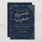 Invitation Minuit Starry Night Twinkle Sky Mariage (Devant / Derrière)